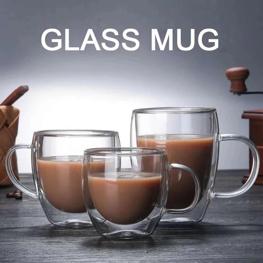 Tasse à café en verre transparent