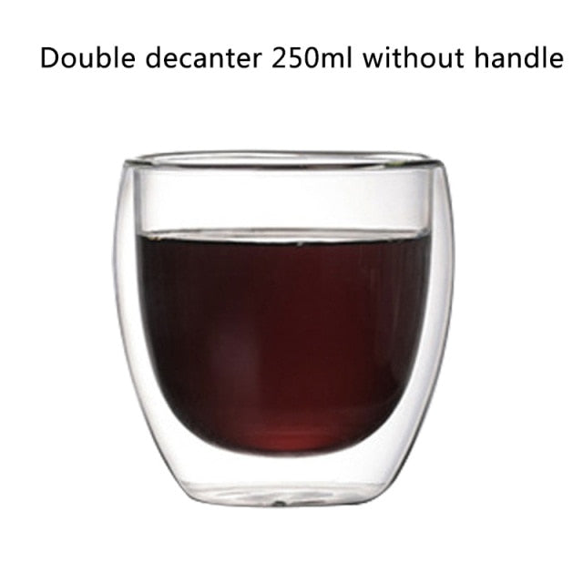 Tasse à café en verre transparent