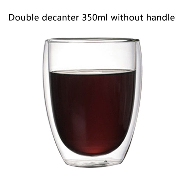 Tasse à café en verre transparent