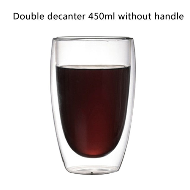 Tasse à café en verre transparent