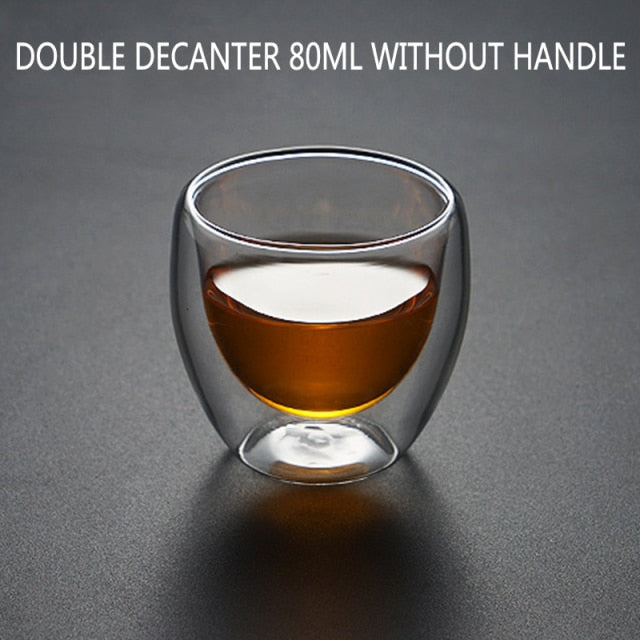 Tasse à café en verre transparent